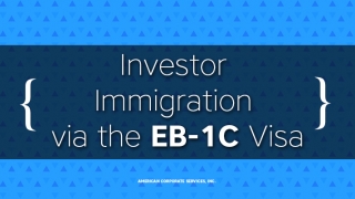 A Path to Chinese Investor Immigration via the EB-1C Visa